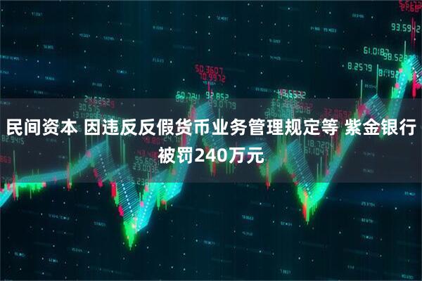 民间资本 因违反反假货币业务管理规定等 紫金银行被罚240万元