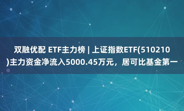双融优配 ETF主力榜 | 上证指数ETF(510210)主力资金净流入5000.45万元，居可比基金第一